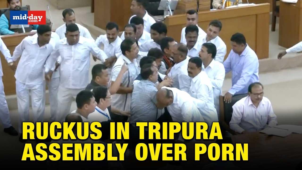Ruckus in Tripura assembly over porn, 5 MLAs suspended