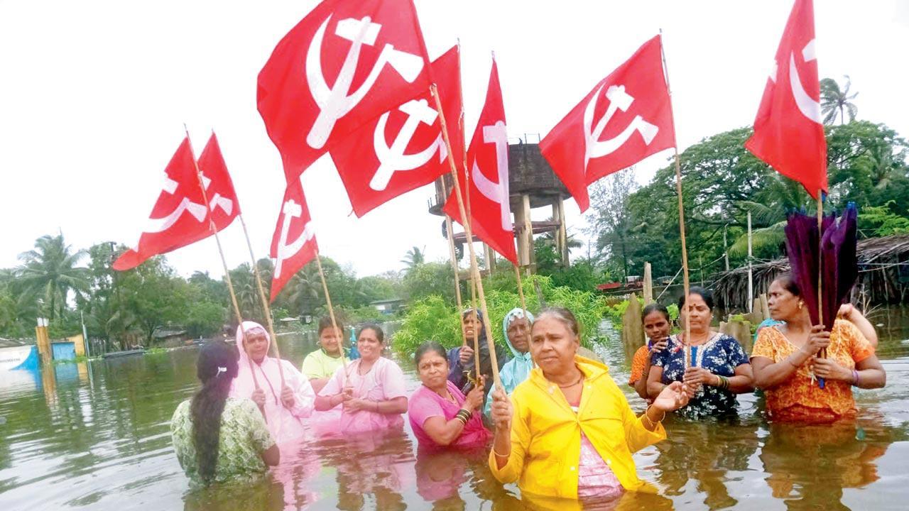Mumbai: Helpless Virar tribals protest in waist-high floodwater