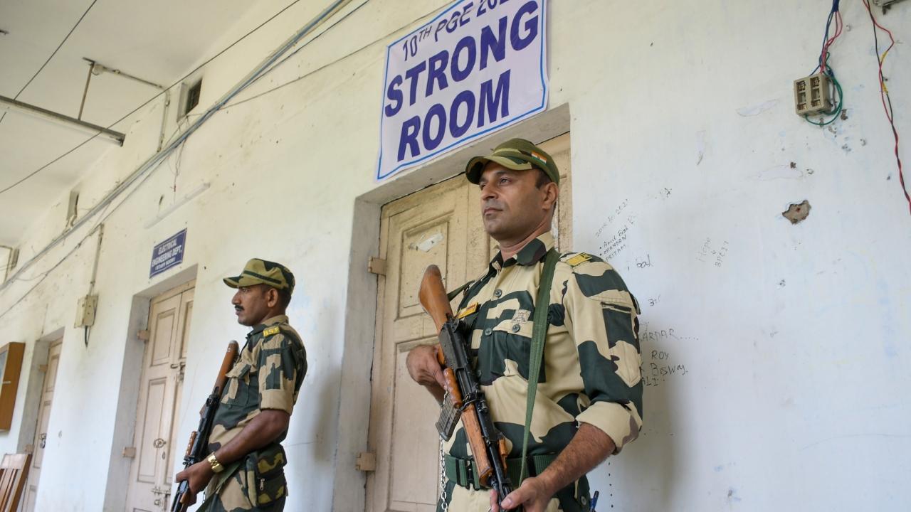 The repolling, ordered in 696 booths, was being held amid tight security with four central forces personnel deployed in each centre, besides state police, the officials said (Pic/July 9)
