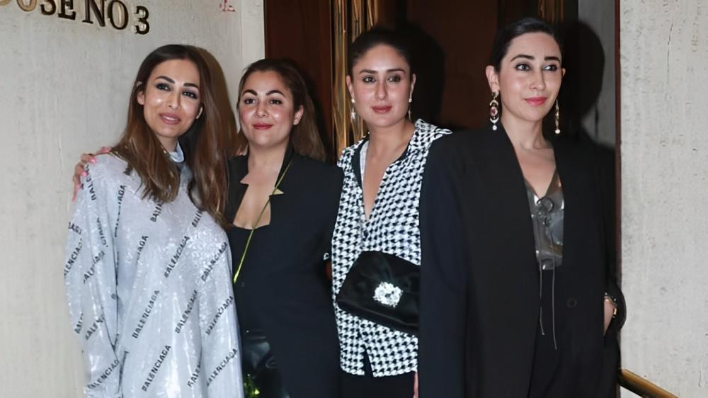 The gang in this picture look as chic as possible as they are seen at time bestie Manish Malhotra's residence 