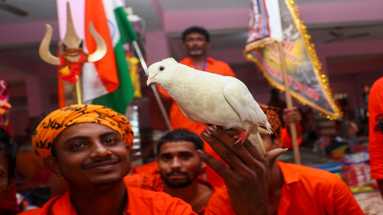 As soon as the skies cleared around the cave shrine, the authorities opened the gates and allowed the stranded devotees to offer prayers at the naturally formed ice-lingam in south Kashmir Himalayas