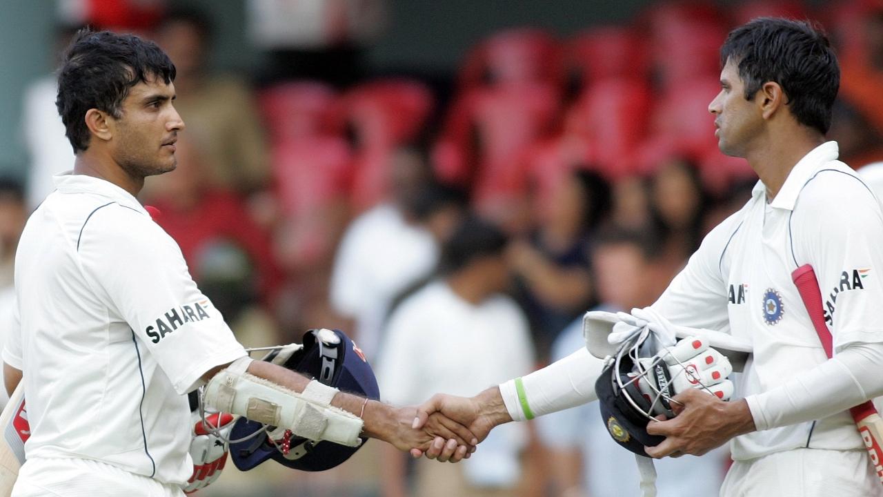Both Sourav Ganguly and Rahul Dravid have had glorious Test careers. They made their Test debuts in the second match against England in 1986 at the iconic Lord’s Stadium. Ganguly walked in at No. 3 whereas Dravid made his presence felt at No.7. (Pic: AFP)