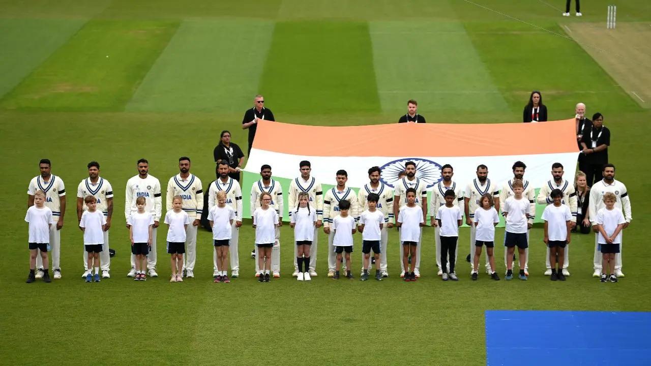 Both teams India and Australia wore black armbands and observed a moment of silence in memory of the victims of the tragic Odisha train accident. (Pic: Twitter/BCCI)