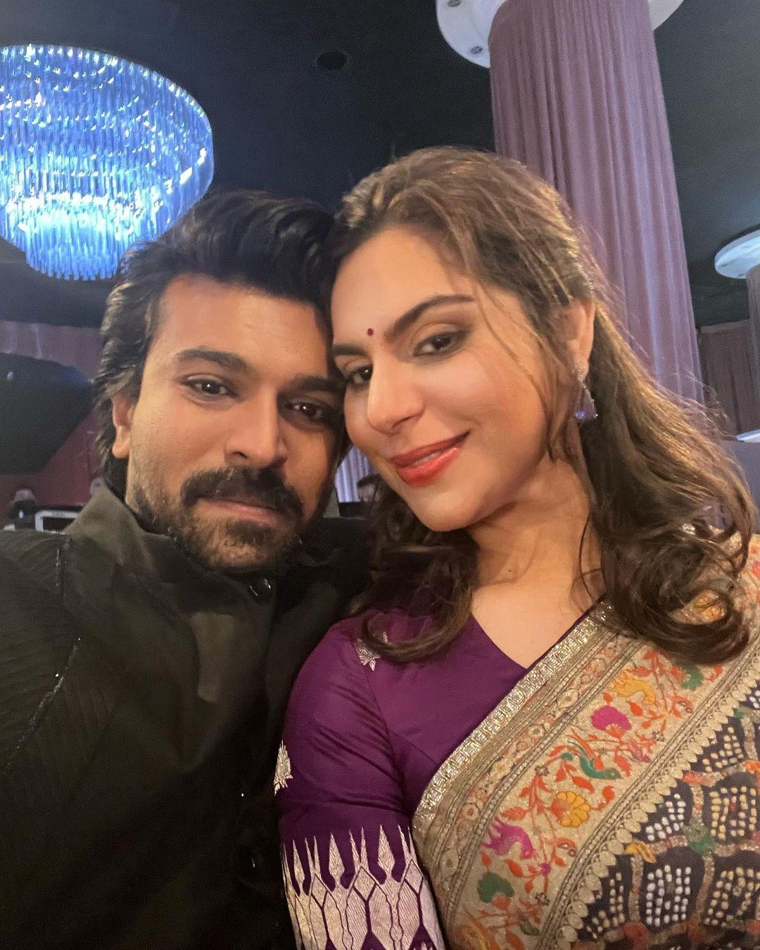 Upasana has been by Ram Charan's side every step of the way as he travelled abroad to promote RRR earlier this year