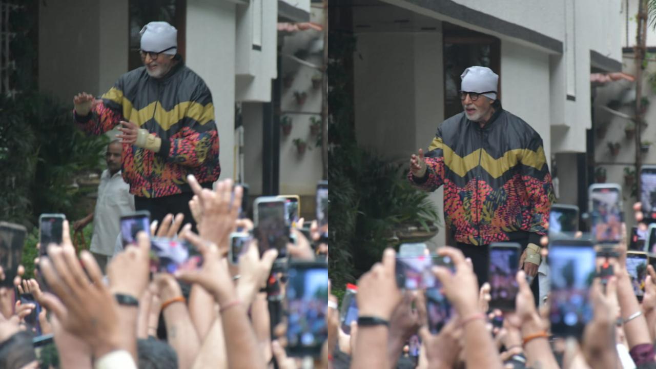 Amitabh could be seen interacting with the people standing closer to him, perhaps answering their questions, or asking about them in turn. No wonder the star has been beloved in the industry and by audiences for decades