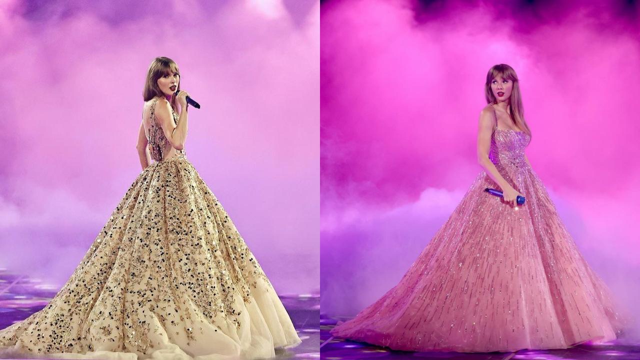 Speak Now is one of Swifties’ most beloved albums – containing soulful ballads, fully written by the artist herself. Taylor performed the timeless ‘Enchanted’ in two different but equally stunning gowns. One was a cream-coloured ballgown with soft sparkles glinting off the light; and the second one was a shade of the lightest lavender with glitter raining down its fabric 