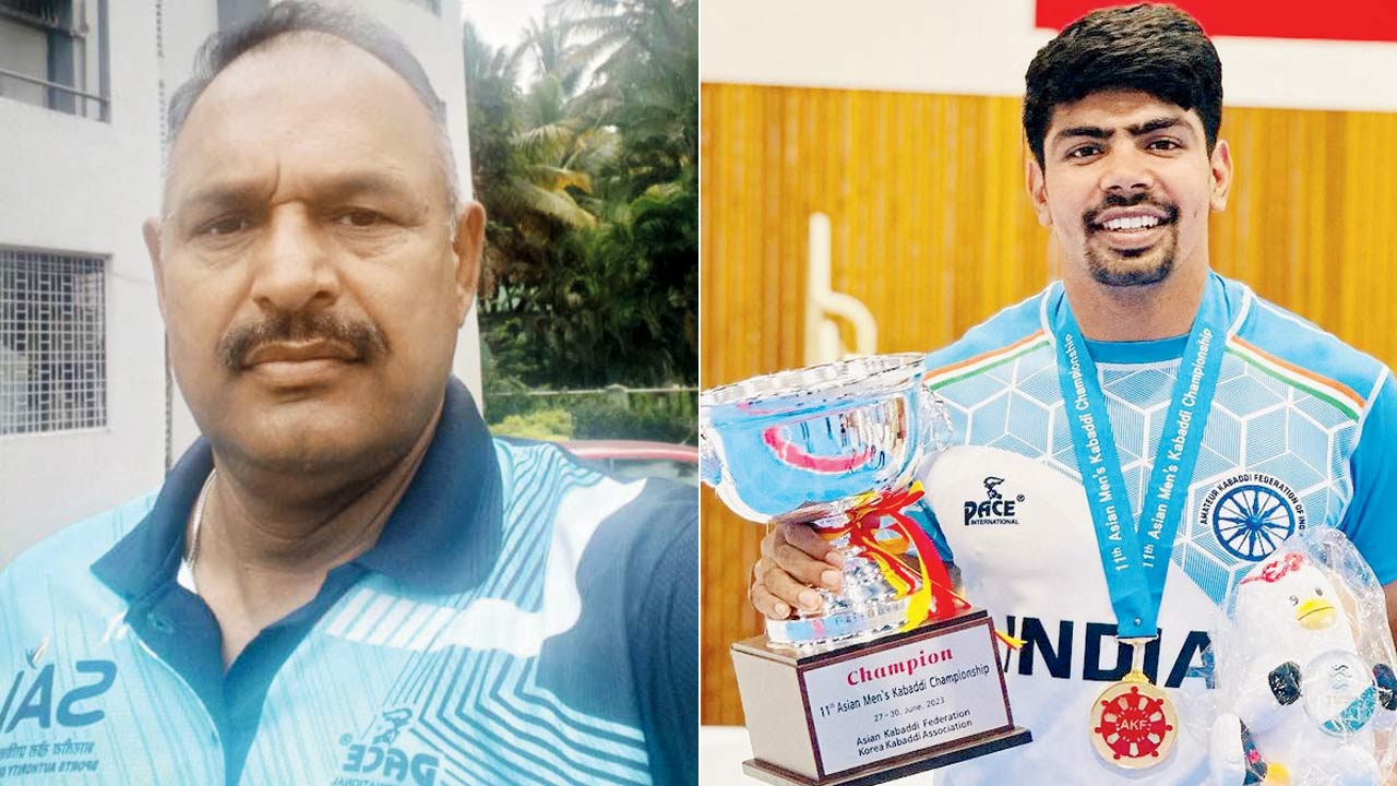 India head coach Ashan Kumar; (right) Pawan Sehrawat, India skipper