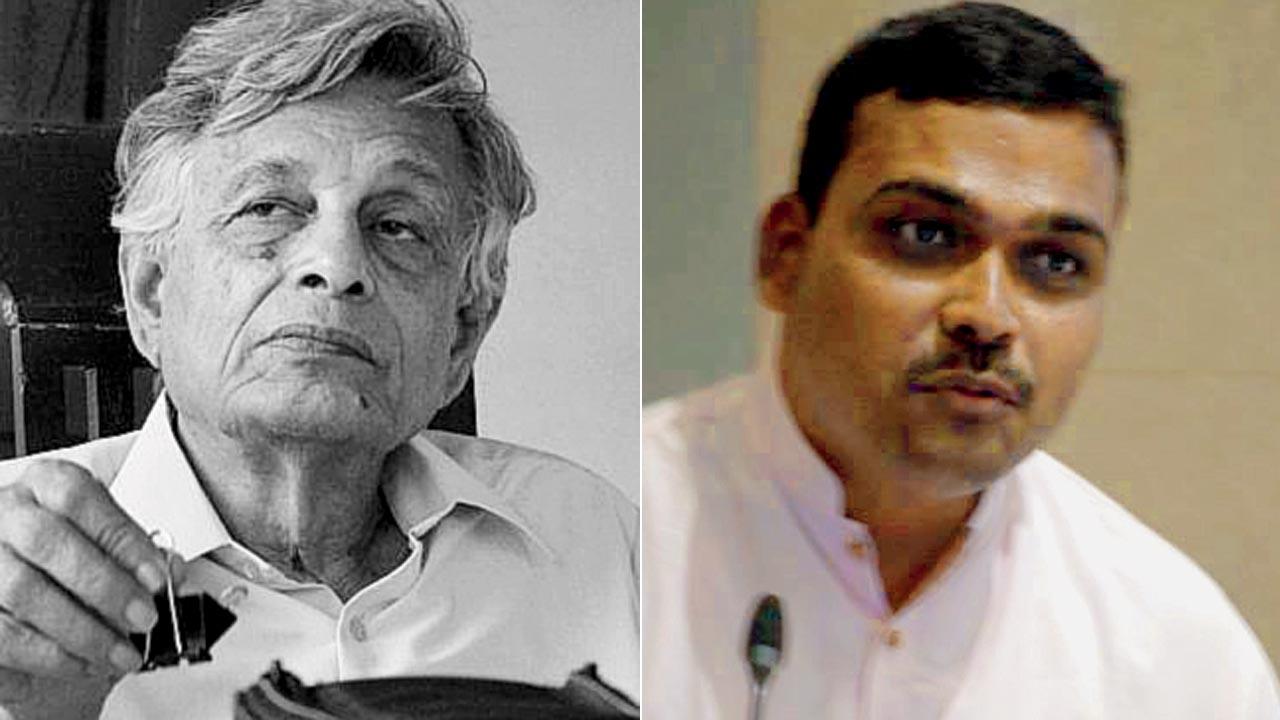 Irfan Habib, historian-professor and Kedar Phalke, historian