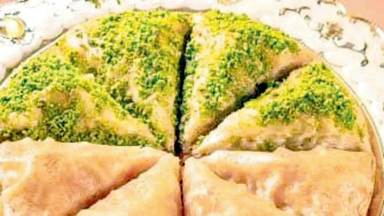Bakhlavaji has six variants of baklavas, including a pistachio pyramid, walnut ring, an almond version called Medya in Arab, hazelnut rounds, bird’s-nest, and cashew rolls. They also serve cheesecake baklava and cheese and crème ones made using sweet cheese, phyllo pastry, and sweet syrup. They can be enjoyed at Rs 275 onwards per box and ordered on 7710044224.