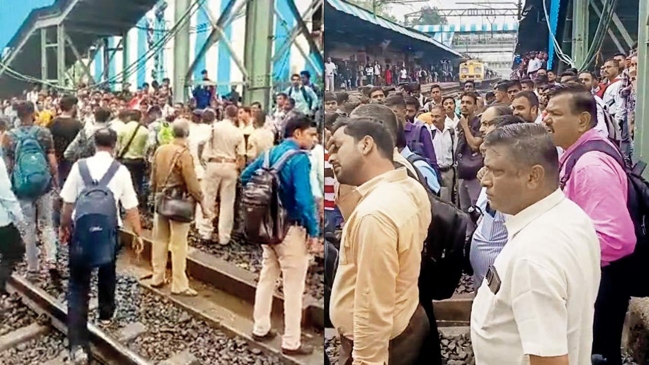 Mumbai: Not allowed to board train in yard, commuters protest
