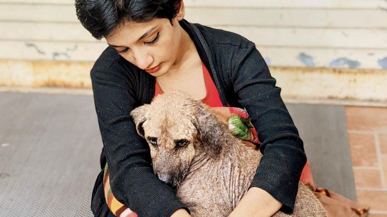 Aditi Parmeshwaran at the Empathy Unlimited Animal Welfare Foundation shelter