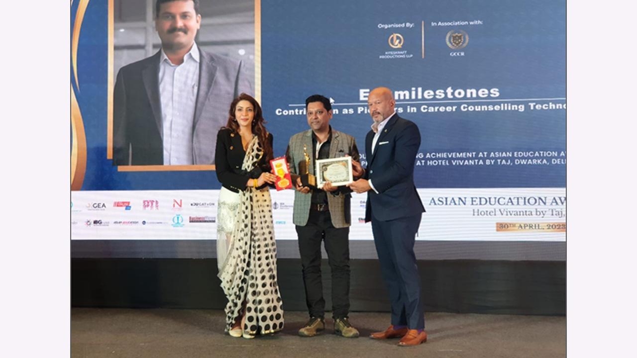 Edumilestones Awarded for Contribution as Pioneers in Career Counselling Technology at Asian Education Awards 2023