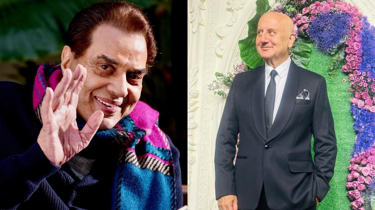 Dharmendra recites poem on his mother at Karan Deol's wedding reception; Anupam Kher shares video