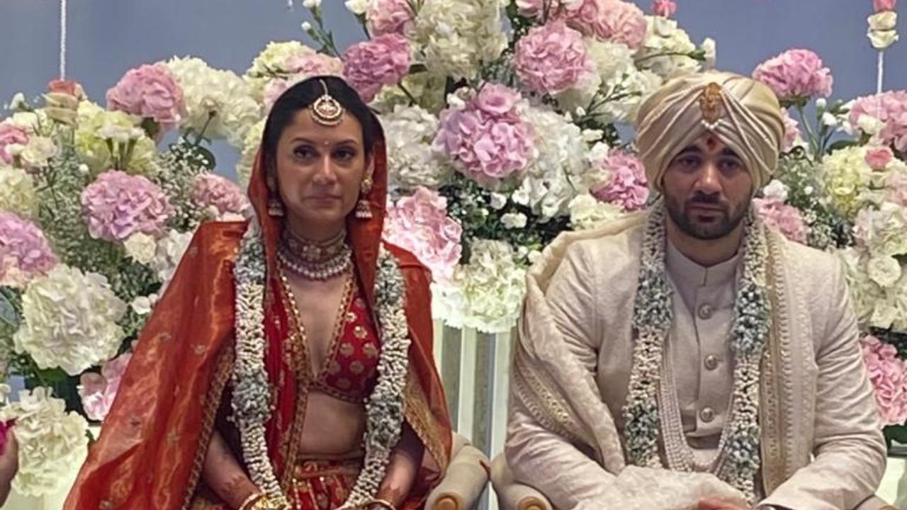 First Pics: Karan Deol gets married to longtime girlfriend Drisha Acharya in grand ceremony