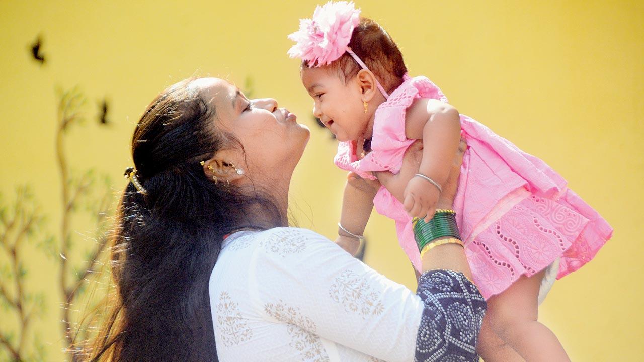 Twenty six-year-old Diva resident Rasika Sanjay Katre Patil, who has PCOS, turned to Gynoveda’s ayurvedic supplements when she wanted to conceive again. Her second child was born last year. Pic/Satej Shinde