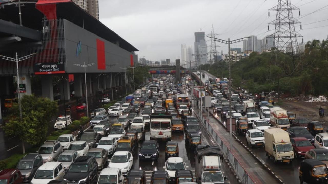 Motorists travelling via the arterial Western Express Highway, between Andheri and Bandra, were also affected due to heavy rainfall
 