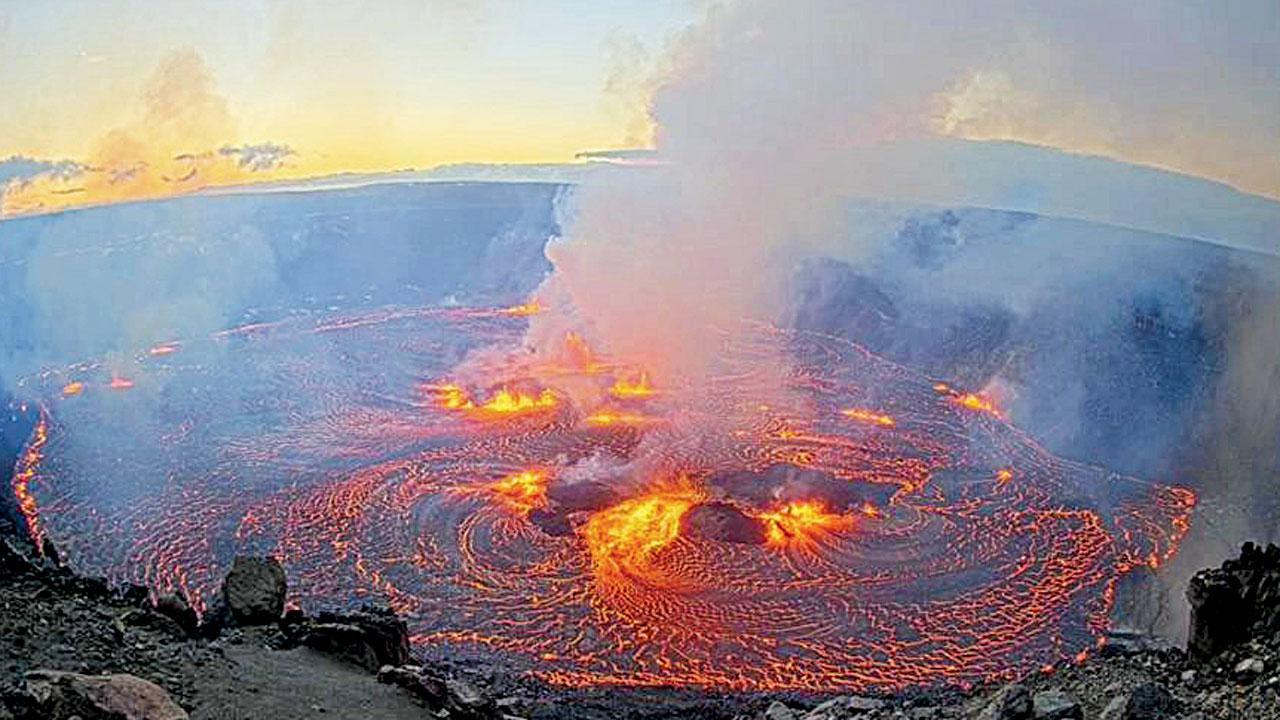 An eruption takes place on the summit of Kilauea. Pic/AP