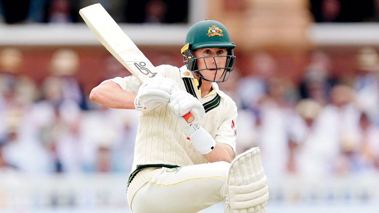 Marnus Labuschagne during his 47 yesterday. Pic/AFP
