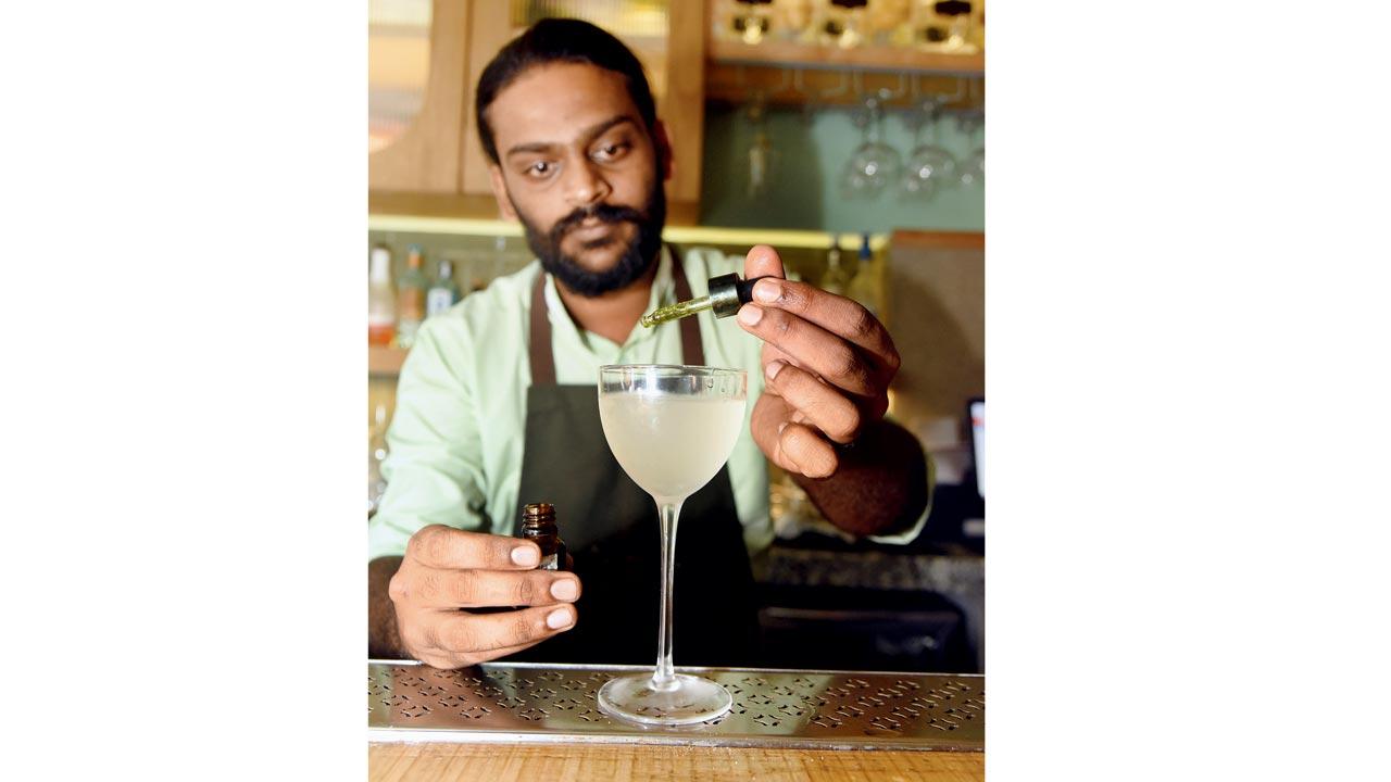Sahil Gangurde makes a Run of the dill cocktail. File Pic 