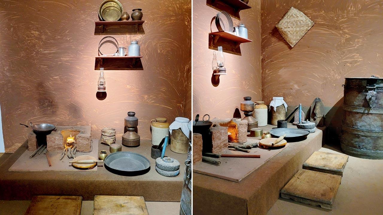 Visitors set out to trace the circle of food from this corner that represents a traditional kitchen in any Indian household. The guard at the gallery shares that the hand-plastered mud walls remind him of his ajji, and the family dinners around the chulha. Clay, stone, cane, aluminium, copper and tin — did kitchens of the past boast of sustainable materials?