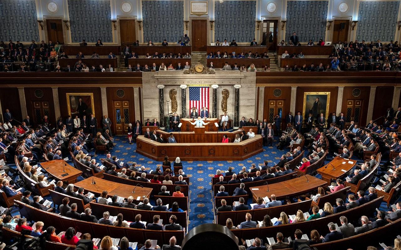 Members of the Indian-American community sat in the visitor galleries in the chamber and erupted into applause and chanted 'Modi, Modi' as the Indian leader walked in