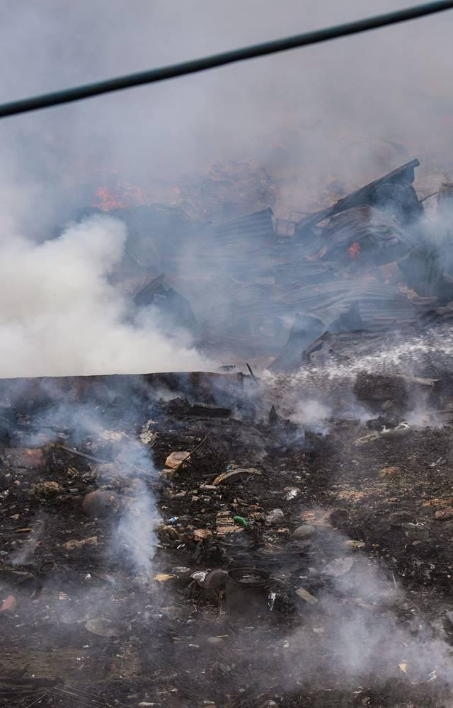Delhi Fire service reached the spot and dousing operation was underway.