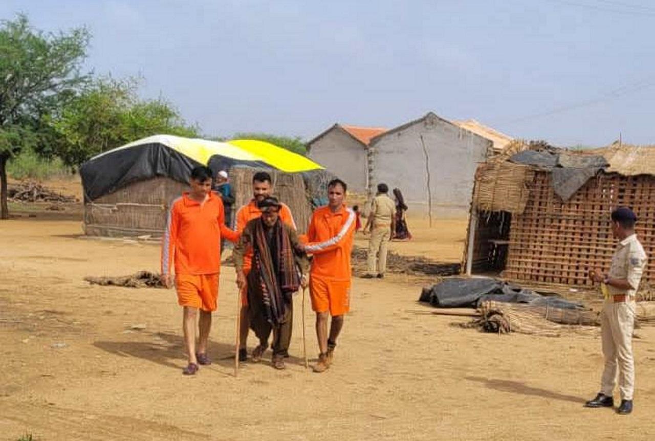 So far 74,345 people have been moved to temporary shelters in eight coastal districts of Kutch, Jamnagar, Morbi, Rajkot, Devbhumi Dwarka, Junagadh, Porbandar and Gir Somnath, the government has said
