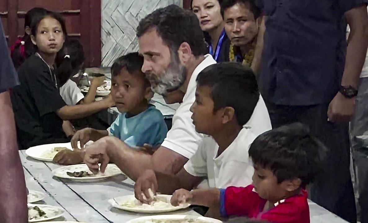 Rahul Gandhi meets violence-hit people in Manipur's Churachandpur; BJP says no attempt should be made to politicise situation