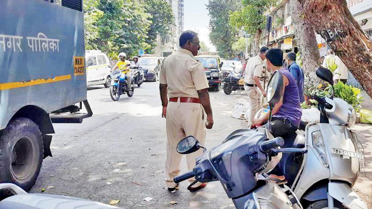 The Dadar police conducting inquiries at the scene of the accident