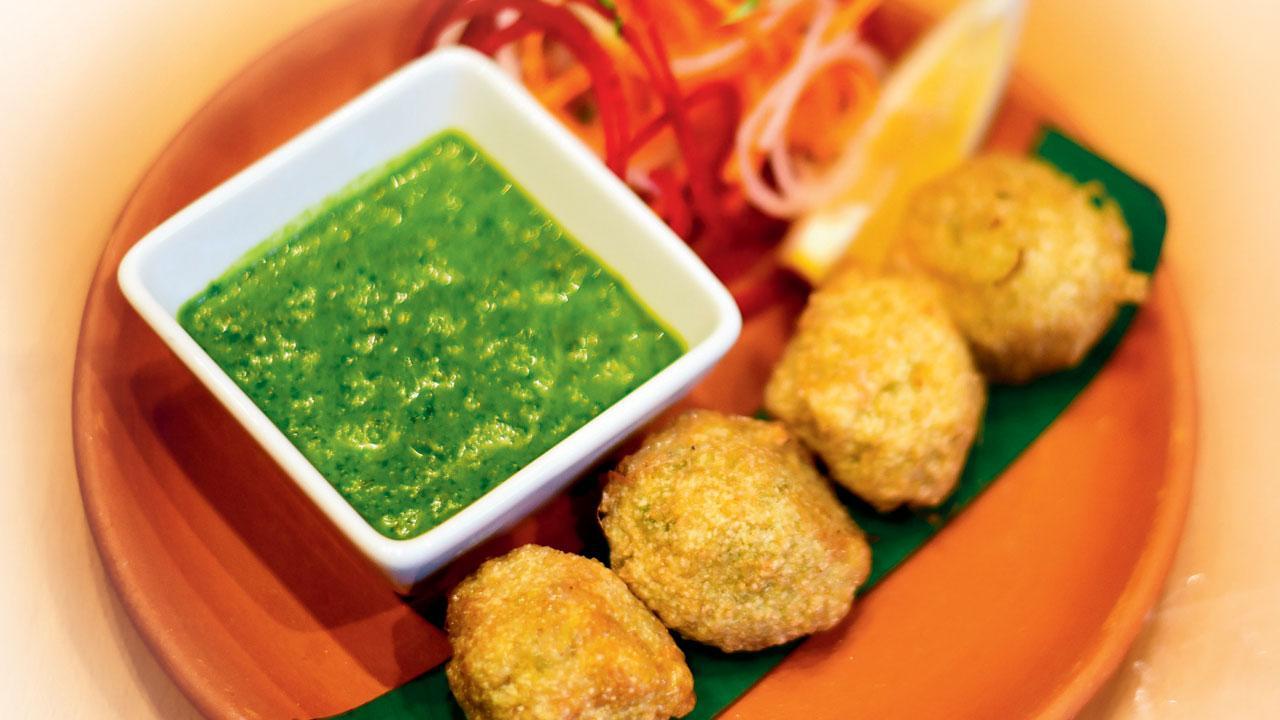 Prawn cocktail kebabThink of vada pav, but with a seafood twist. These prawn potato croquettes are almost like mini versions of the Mumbai staple, with the goodness of seafood.
 