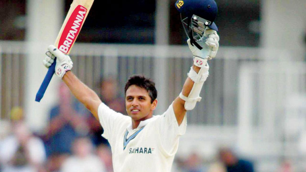 India’s Rahul Dravid reaches his double century during Day Four of the fourth and final Test against England at The Oval in London on September 8, 2002. Pic/GETTY IMAGES
