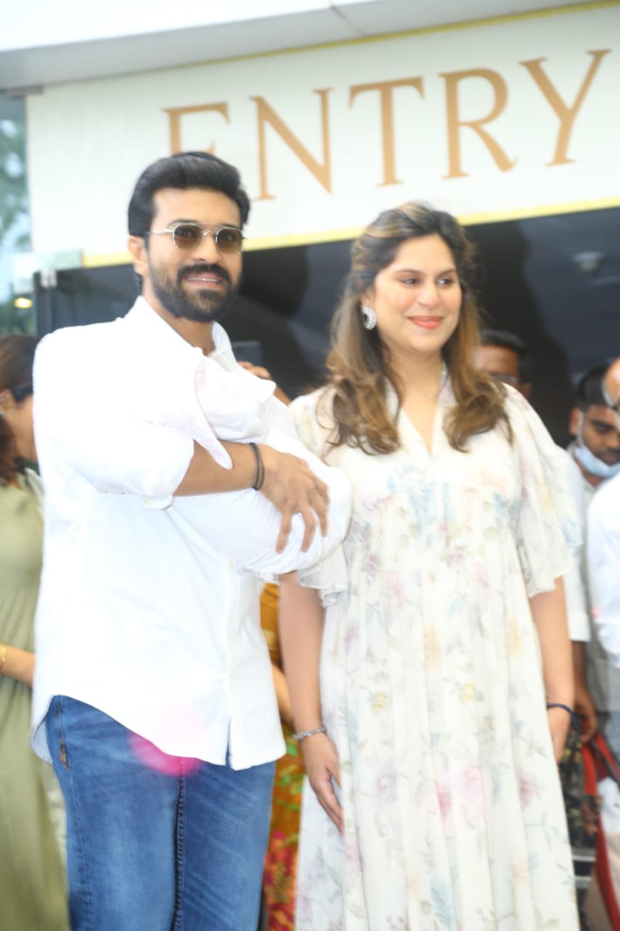 Ram Charan also addressed the media waiting outside the hospital. He thanked the fans for their wishes and celebrations and also spoke about the health of the baby girl and Upasana