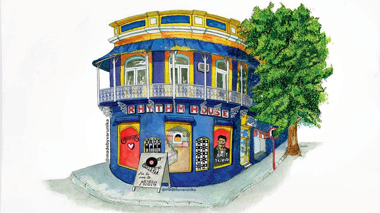 Gupta’s illustrations of the erstwhile Rhythm House