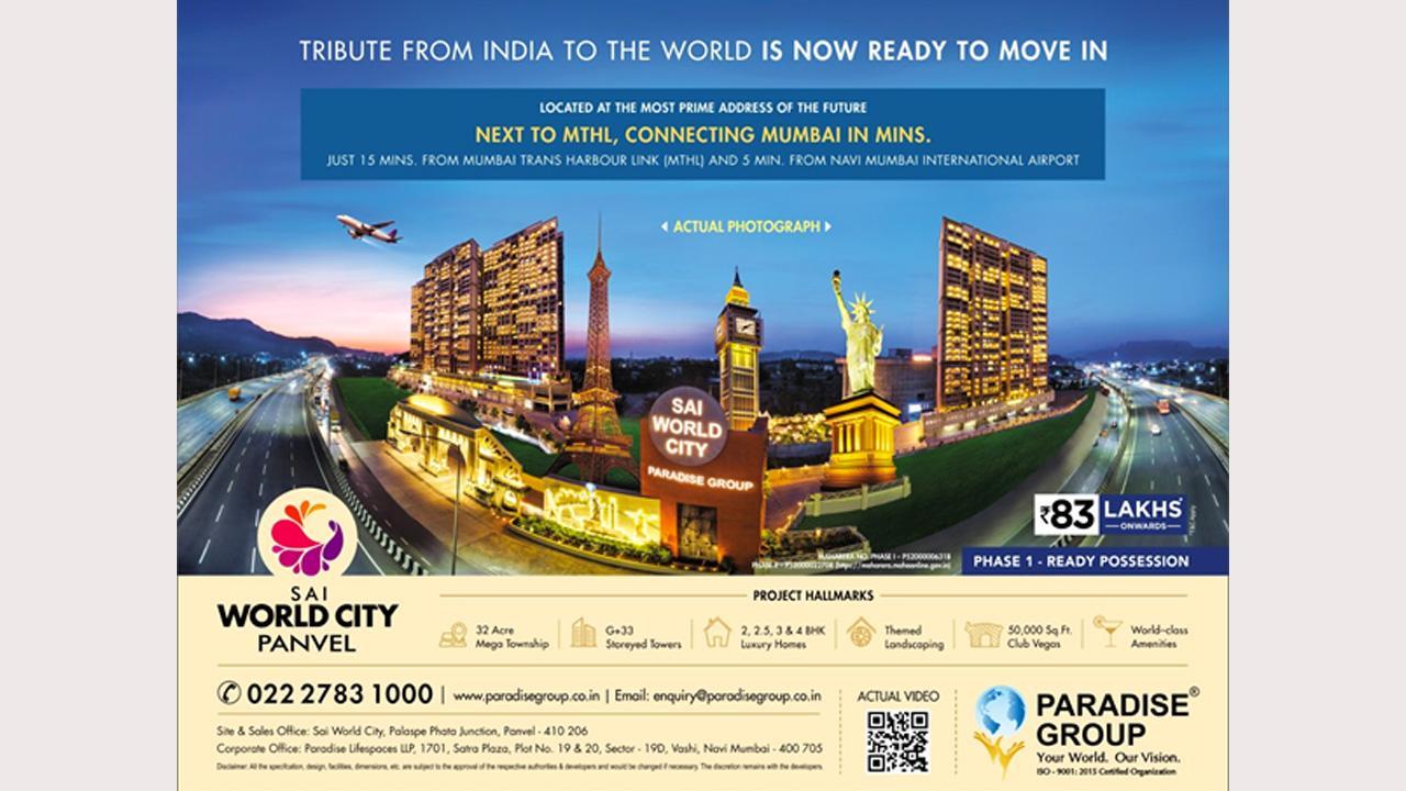 Navi Mumbai’s Most Prestigious Themed Project Sai World City by Paradise Group has set unprecedented standards