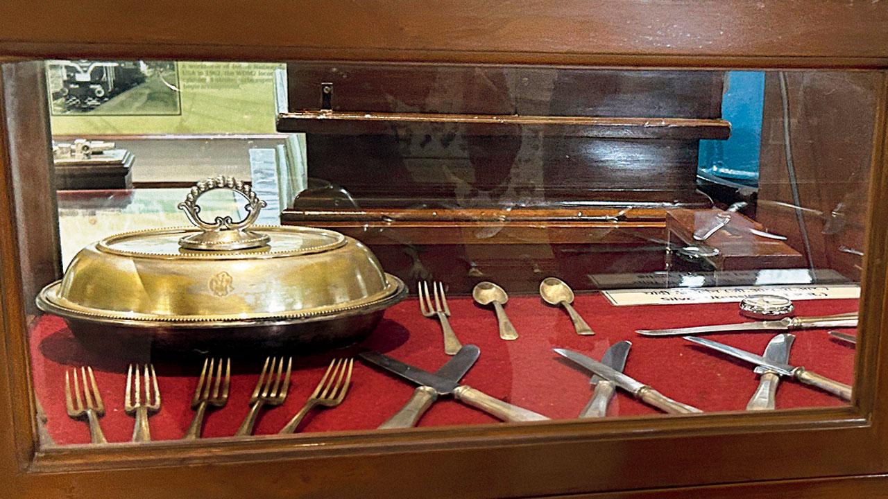 The silver cutlery from the first class compartments that were reserved for the British
