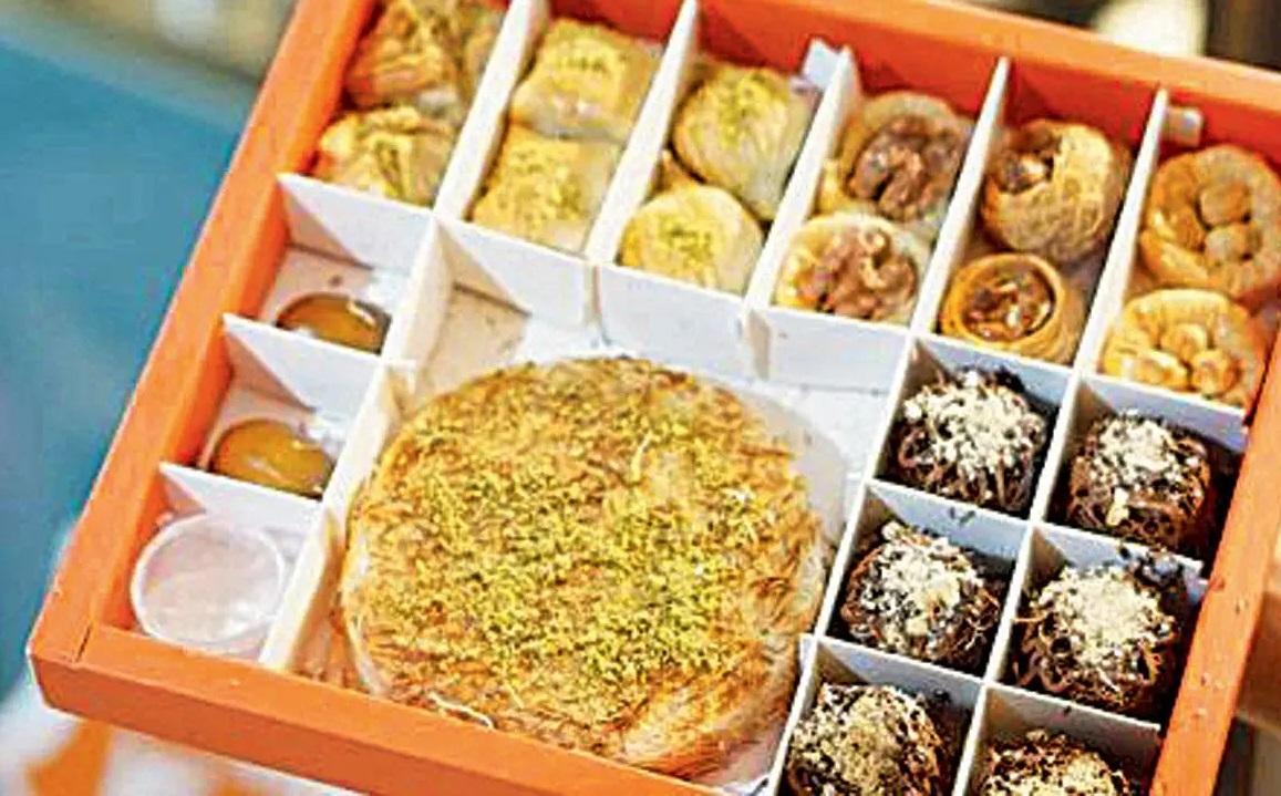 Get the moist Turkish ones, and the dry ones of Saudi Arabia and Lebanon at Sufy's Kanafeh Point. There's also a variant from Yemen and Jordan known as cashew flower baklavas. You’ll find the baklava rolls available in pistachio, hazelnut, cashew, and walnut flavours. Try them with ice cream—it’s their speciality. They are available from Rs 350 onwards per box and can be ordered from Swiggy and Zomato. 
