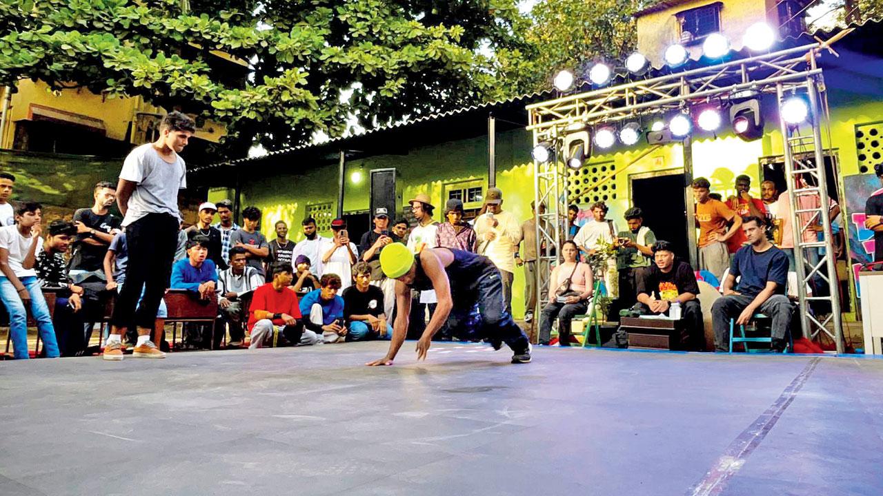 A contestant showcasing his Bboying skills at the event