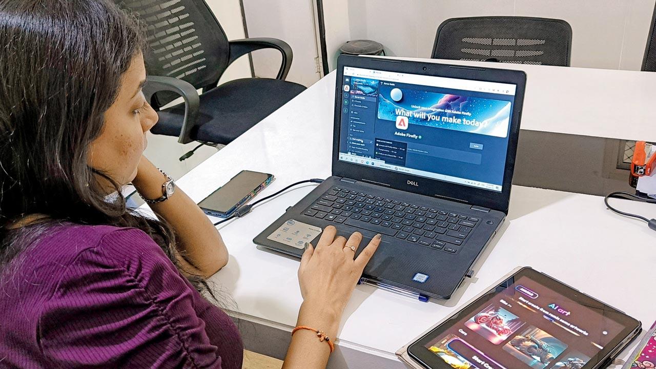 The AI prompt engineer team at work at Prasanth Varma Cinematic Universe in Hyderabad