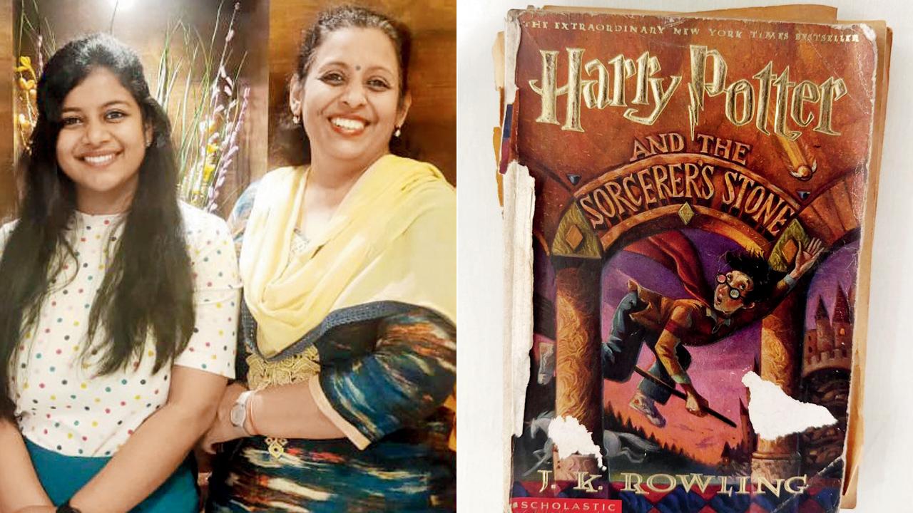 Dhwani Nagda and her mother bonded over the Harry Potter franchise; (right) Nagda’s first-ever Harry Potter book was a gift from her US-based relatives