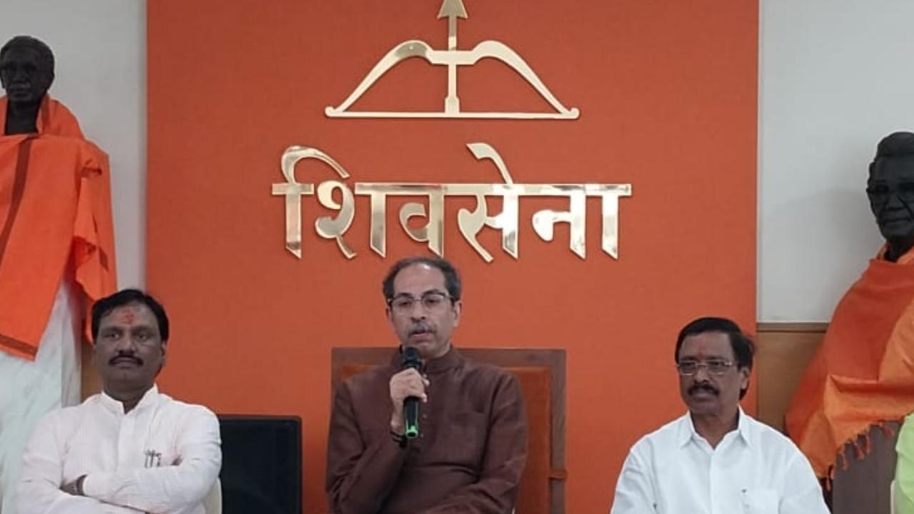 Uddhav Thackeray during a press conference on Tuesday. Pics/Ashish Raje