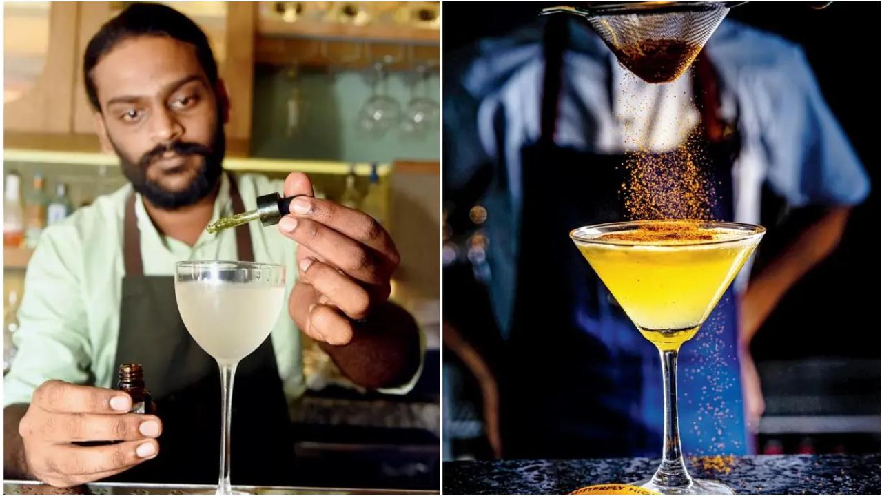 Senior bartender at Plural, Sahil Gangurde does a unique take on the classic martini with a Run of the dill cocktail using gin, dill-infused vermouth, homemade lemongrass and a celery brine. It is no different at Butterfly High, where head mixologist Avril Gonsalves makes a Marzipan cinnamon martini with butterfly blue pea flower, hibiscus syrup, fresh passion fruit pulp, agave nectar and fresh carbonated water.