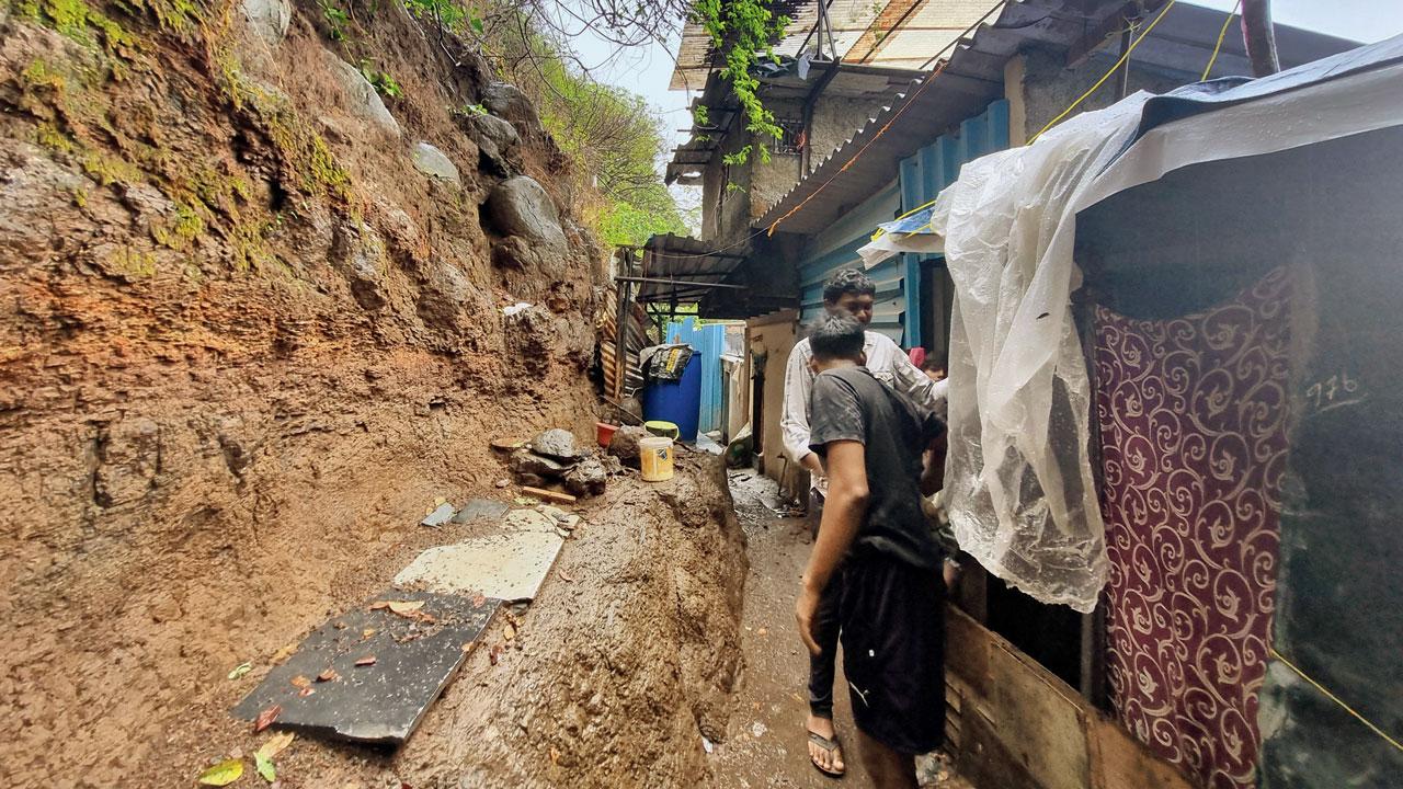 The entrances of these houses face the hill and in the event of a landslide, the only escape route is blocked