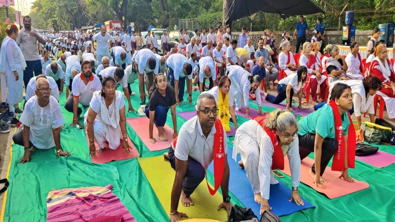 In Photos: People perform Yoga in Mumbai on International Yoga Day