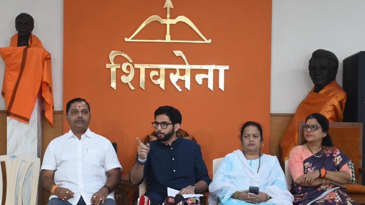 There is water-logging in parts of the city icluding Shivaji Park area and Andheri, Aaditya Thackeray said while addressing a press conference, alleging corruption in BMC