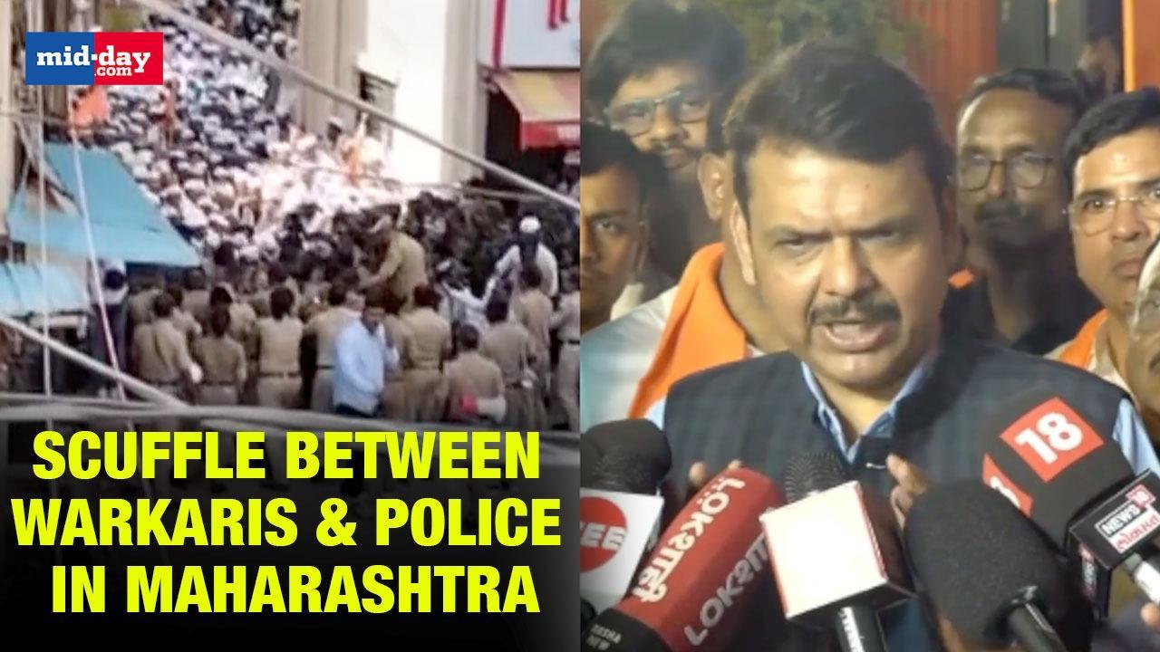 Scuffle between warkaris and police; Dy CM denies reports of lathicharge