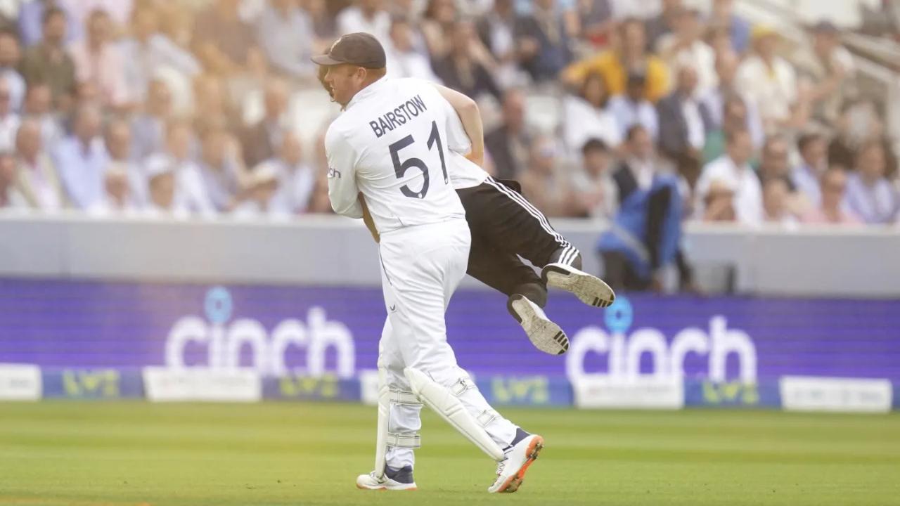 Ashes 2023: Dramatic scenes at Lord's after Bairstow drags protestor off pitch; Watch