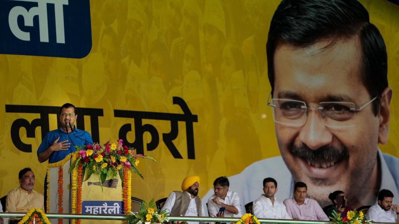 Delhi Chief Minister Arvind Kejriwal addresses AAP's 'Maha Rally