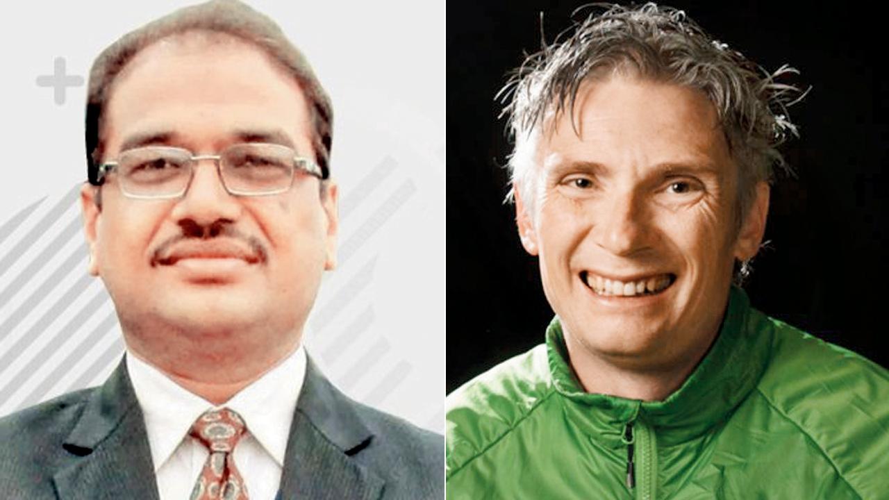 Umesh Kumar Rustagi; (right) Dr Henry Throop