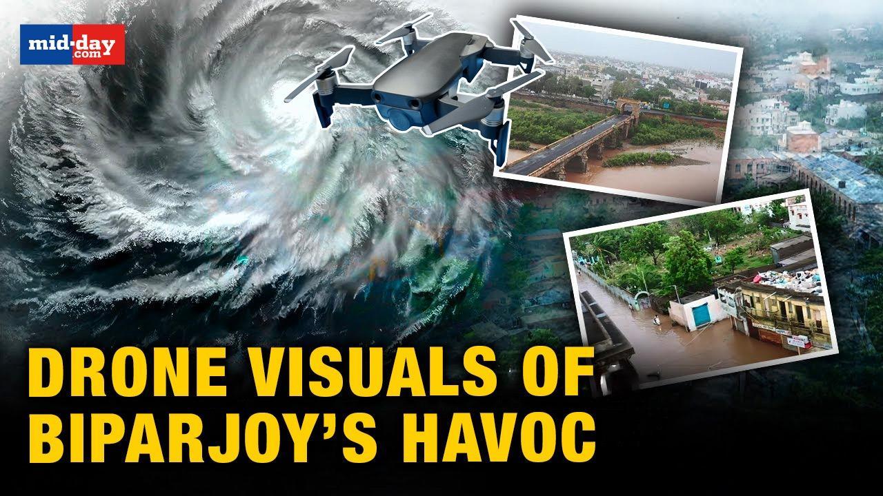 Watch drone visuals of Cyclone Biparjoy’s havoc in Gujarat’s Mandvi