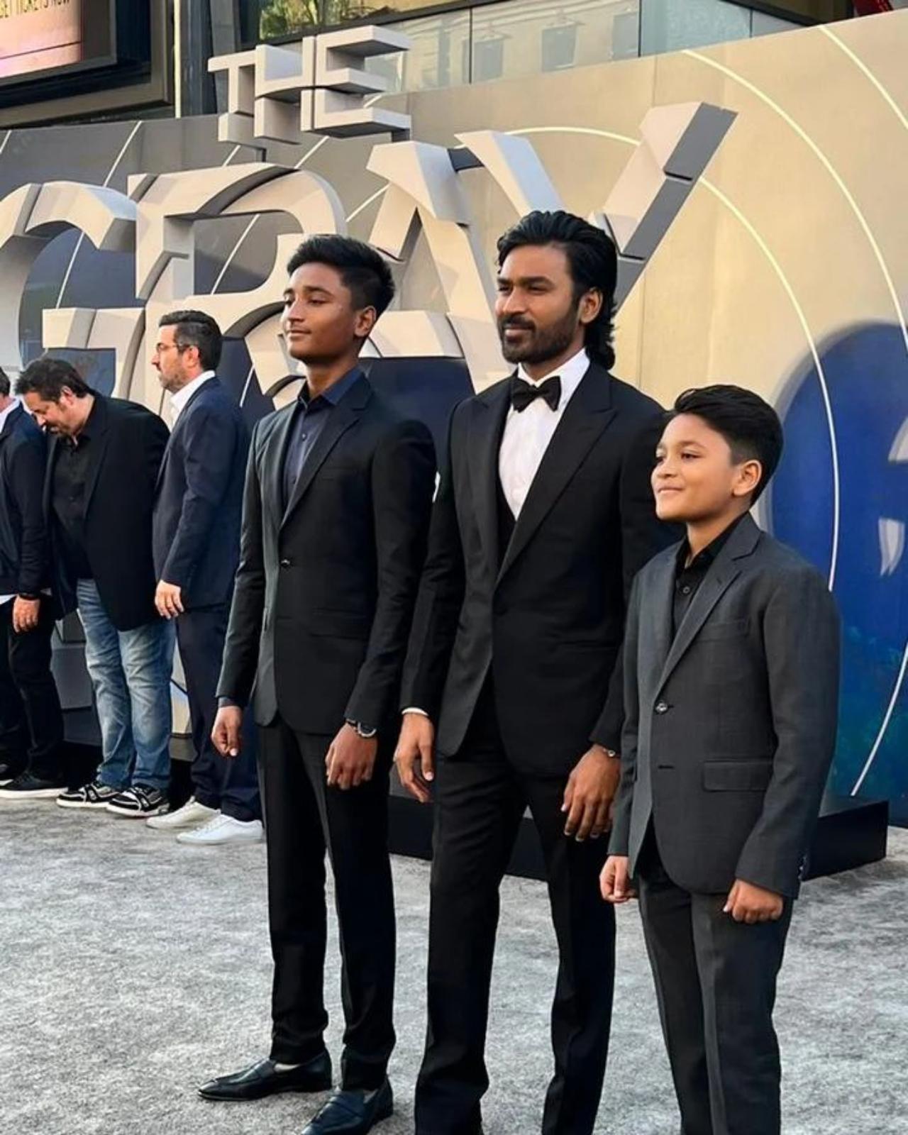Dhanush shares a close bond with his sons. Dhanush who separated from his ex-wife Aishwarya Rajinikanth co-parents their kids. Yatra, his eldest and Linga, his younger one were seen with him at the premiere of his Hollywood film 'The Gray Man'